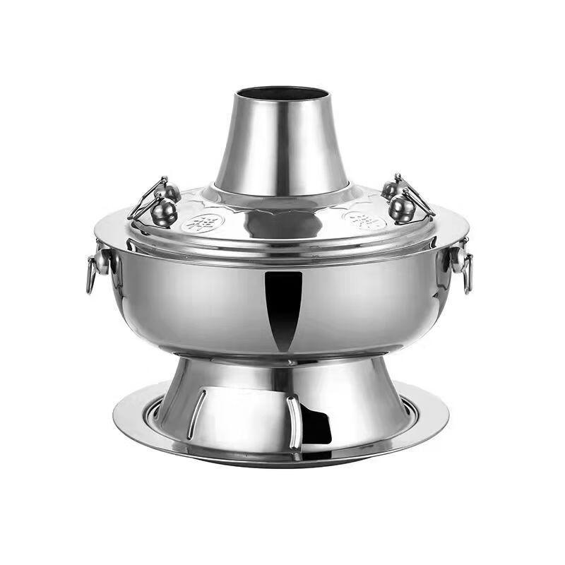 Retro Copper-Plated Stainless Steel Charcoal Hotpot