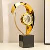 Art Sculptures Light Luxury Metal Sculptures Aesthetic Aesthetic Creative Table Clocks Design Household Decoration Ornament