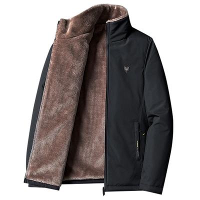 Padded Jacket Middle-aged Men's Padded Jacket with Fleece and Thicker Father's Winter Clothing