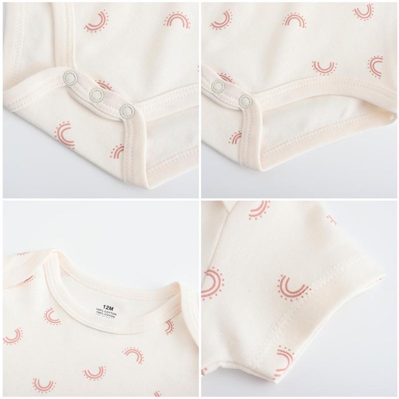 KIDDIEZOOM Pieces Baby Girls And Boys Bodysuit Short Sleeve Soft Cotton Baby Clothes 0-12 Months Newborn Cartoon Jumpsuit Clothing