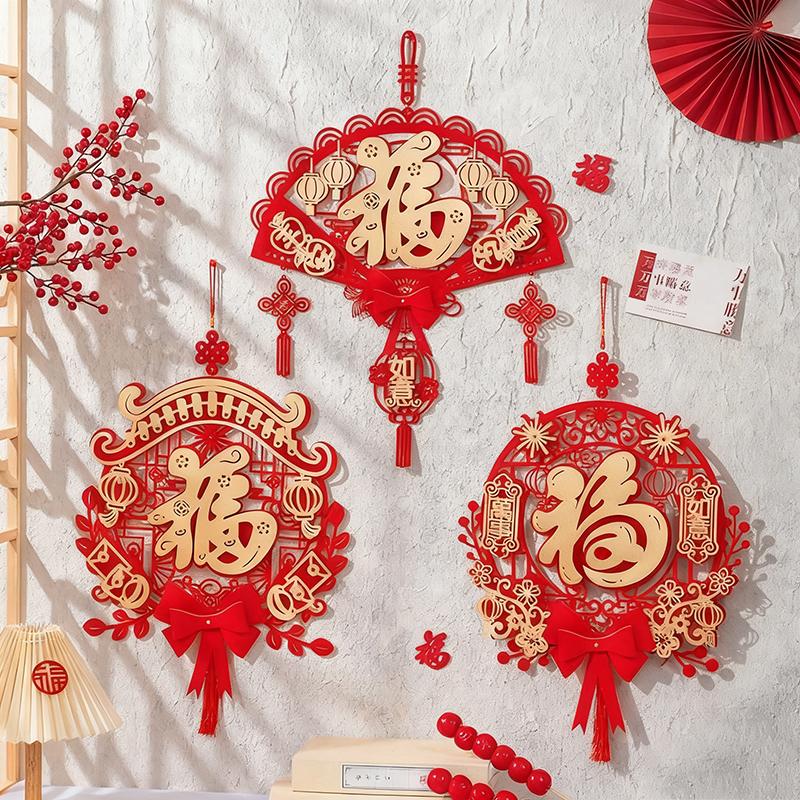 Lunar  Horse Year Wall Hanging Pendant  Spring Festival Decorations 2026 Chinese New New Year Hanging Ornament Room Decor