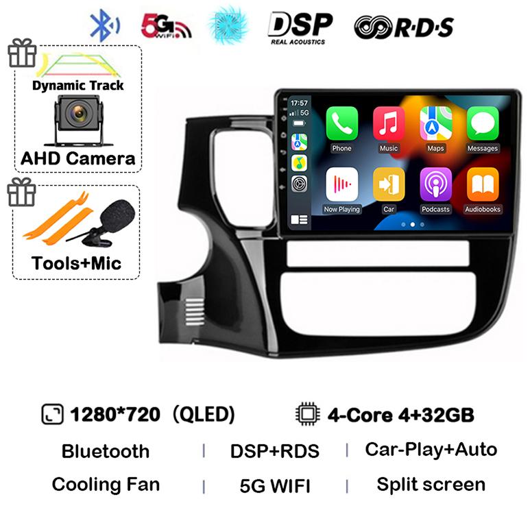 Android14 Carplay Auto Car Radio For Mitsubishi Outlander 3 GF0W GG0W 2012-2018 Multimedia GPS Player Stereo 2din Head Unit DSP