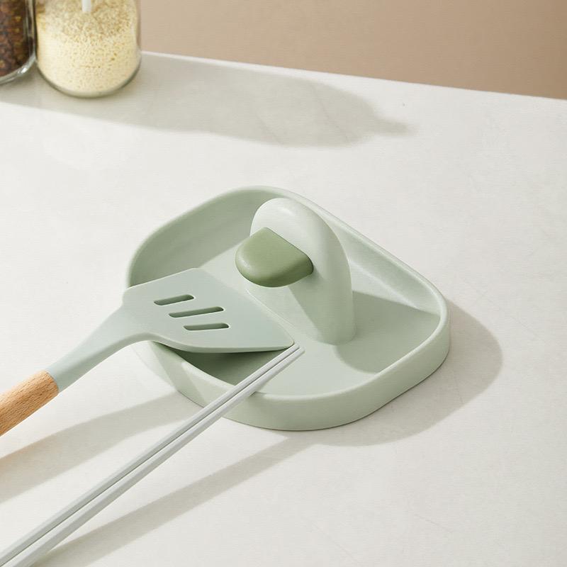 New Spoon Rest with Pot Lid Holder For Stove Top, Spoon Holder for Kitchen Counter, Neat & Drip-Free While Cooking or Eating