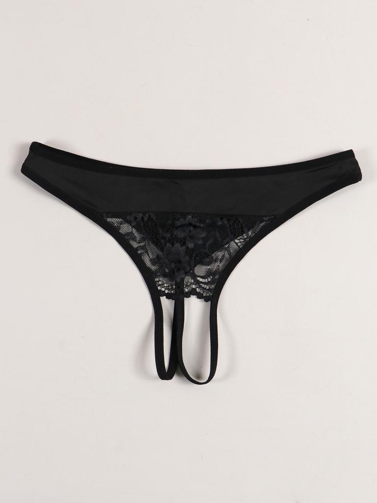Lace Crotchless Thong Sexy See-through Panties for Women Underwears Erotic Crotch Opening Intimates Lingerie S M L XL