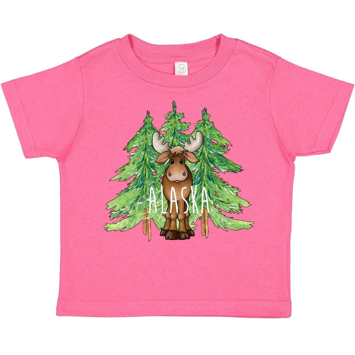 Inktastic Alaska Moose And Trees Toddler T-Shirt States Boodlebug Home Pines New 140