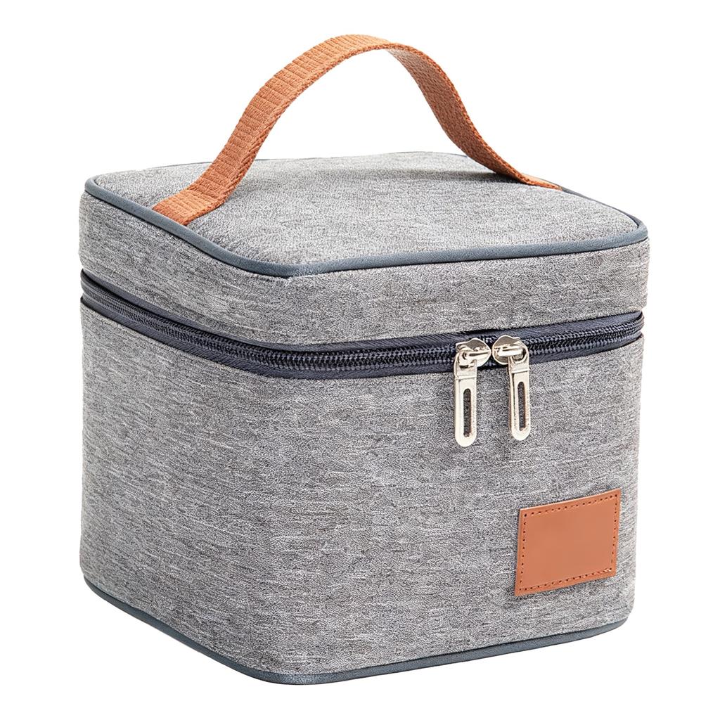 Lunch Bag   Grey Thickened   Proof Reusable Insulated Lunch Cooler Bag for Picnics Outdoor Travel