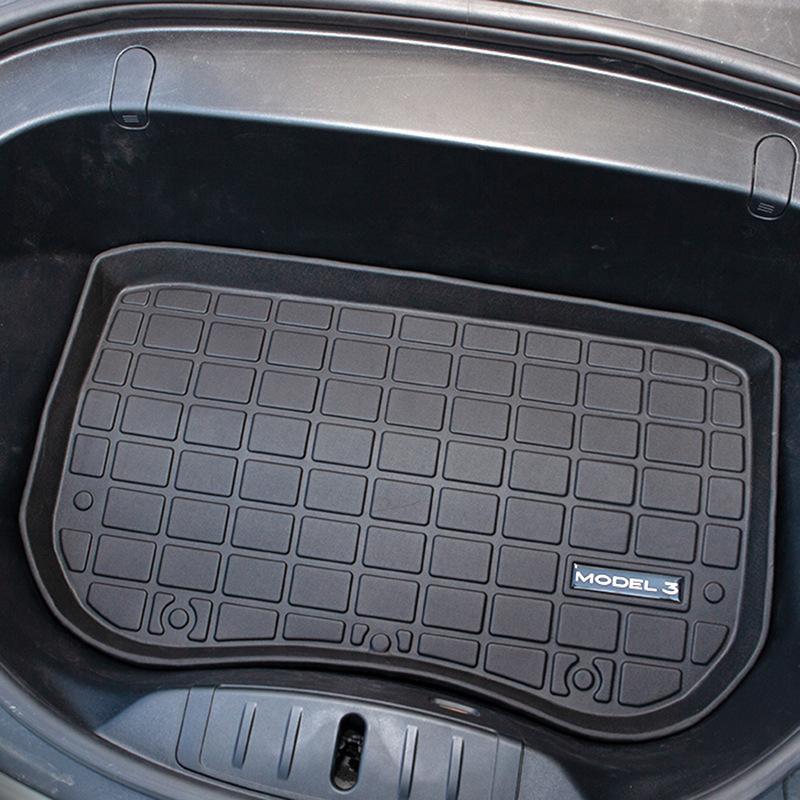 Wasserdichtes Kofferraumpolster für Tesla Model 3 2017–2024, Aufbewahrungsmatte für vorne und hinten, Gepäckbodenmatte, Heckbox-Zubehör