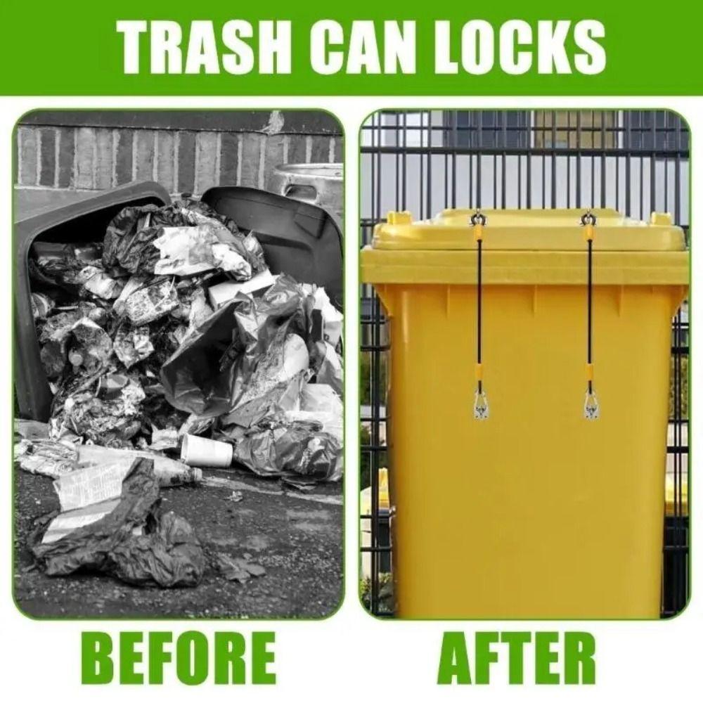 Zestaw blokad pokrywy pojemnika na odpady Heavy Duty Klamra ze stali nierdzewnej Paski blokujące pokrywę kosza na śmieci