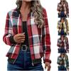 2025 New Autumn Winter Women's Plaid Print Jacket, Long Sleeve Zipped Casual Coat, Loose Fit Outwear for Daily Streetwear