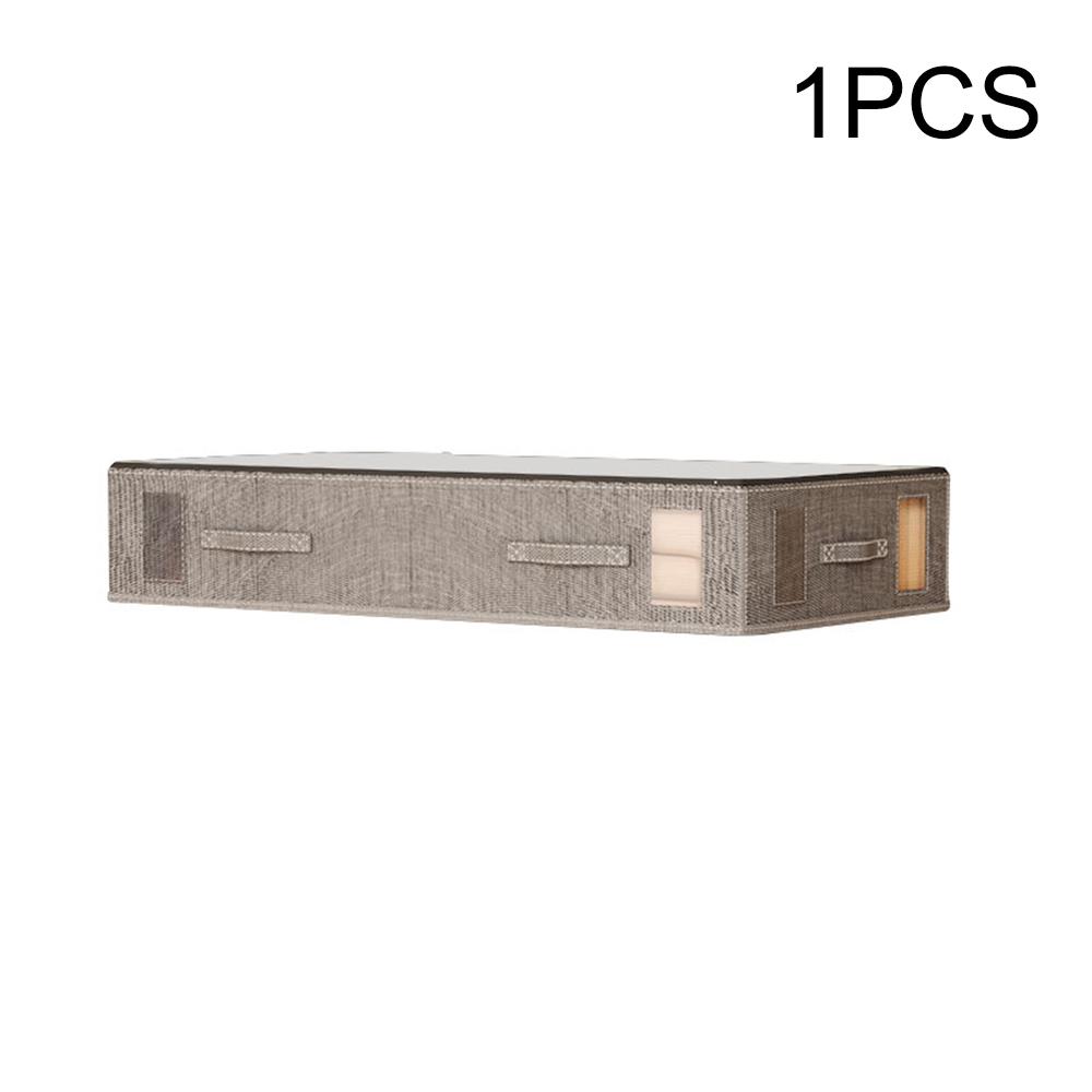 1PC/2PCS/4PCS Fabric Bed Under Storage Box With Lid Foldable Clothes Storage Box Cotton Linen Moisture-Proof Organizing Box