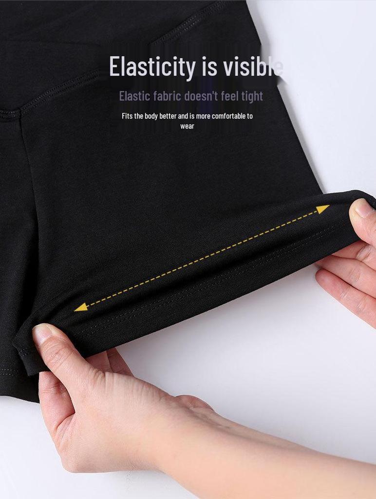 Ballett-Baumwoll-Übungsshorts für erwachsene Frauen - Schwarz, eng anliegend, körperformendes Design mit flachem Bein