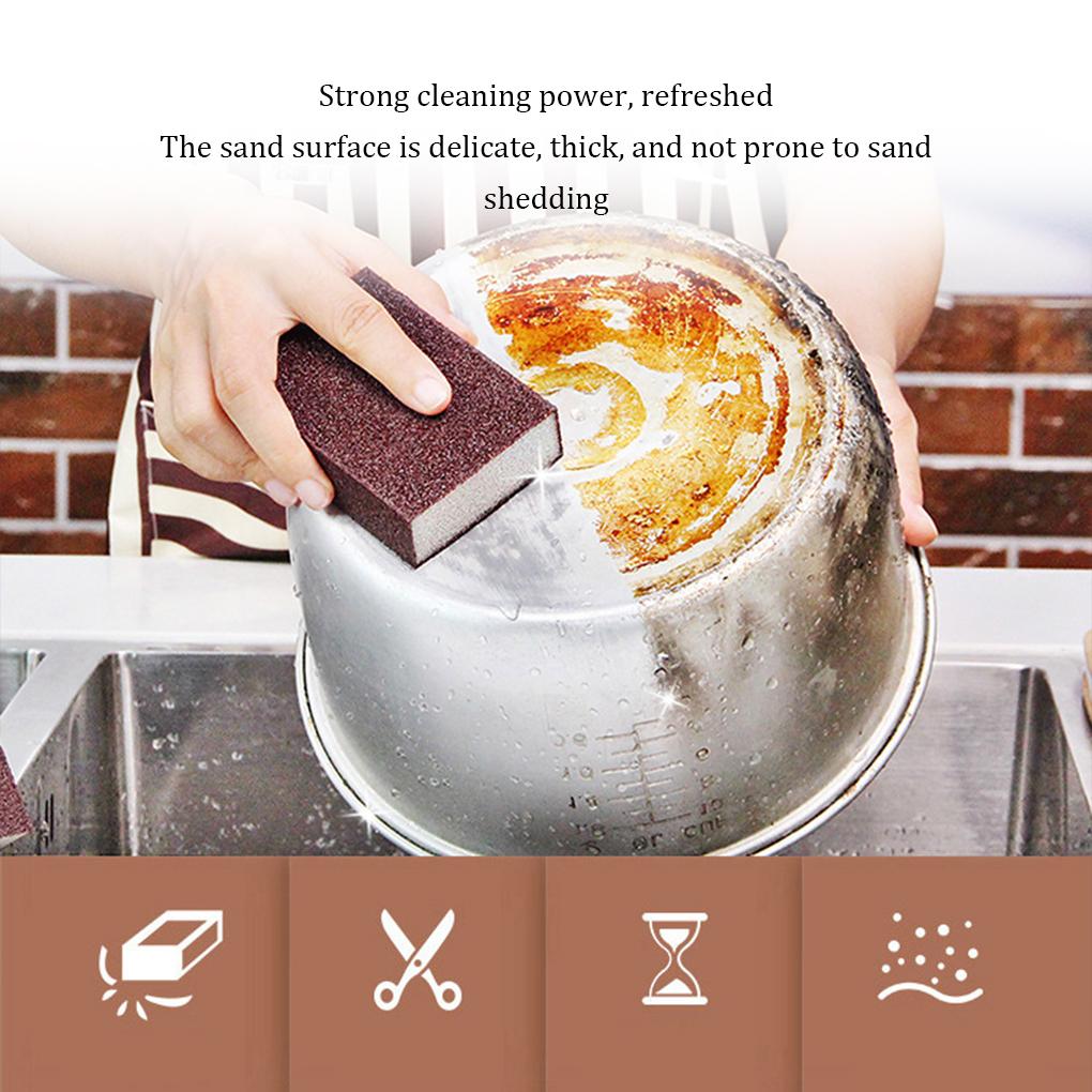 10 kusů čisticí drhnoucí houbičky na odstraňování rzi, drhnoucí houbičky pro domácnost, odvápňovací čisticí houbičky, smirkové kuchyňské nástroje