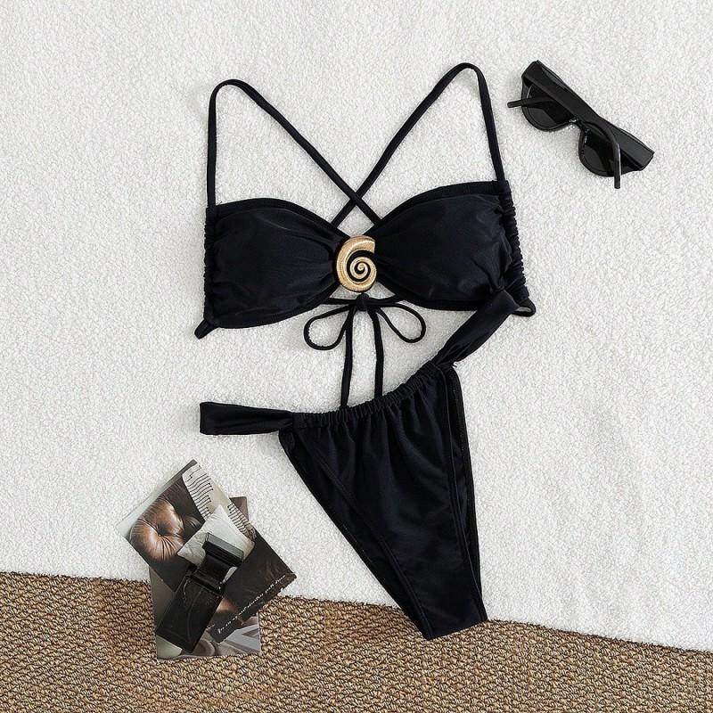 

Bikini Swimsuit Drawstring Strap Sexy High-waist Briefs Women s Split S