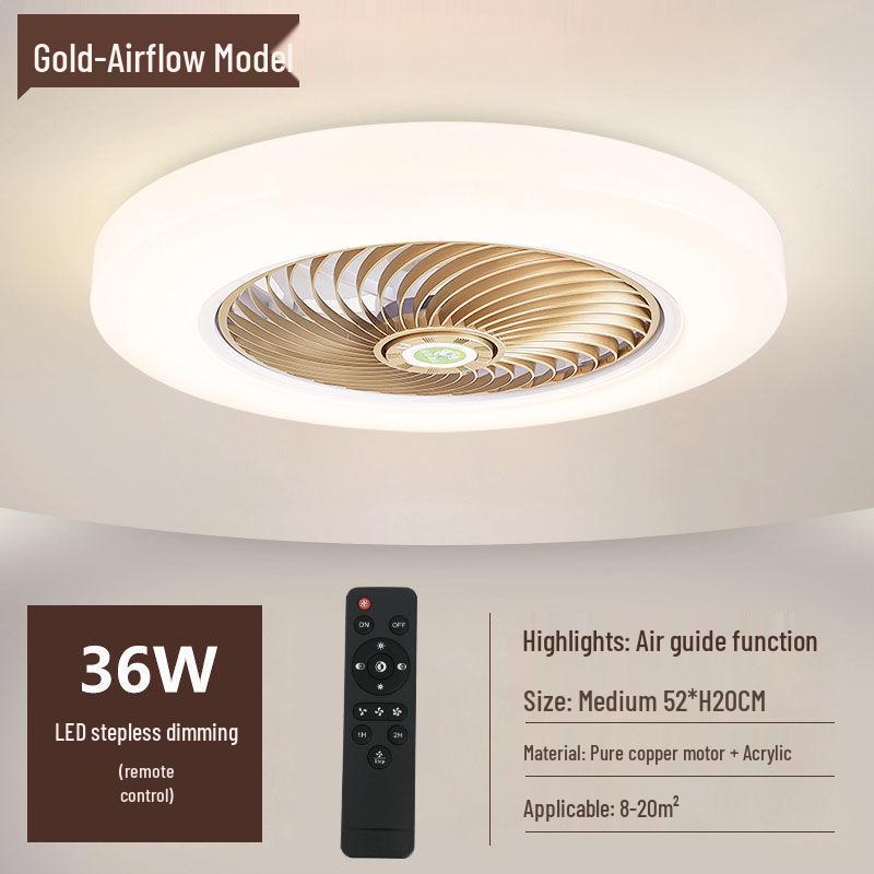 Ultra-thin Silent Ceiling Fan Light: Modern Invisible Chandelier for Bedroom, Living, and Dining Rooms