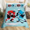 Ice Hockey Duvet Cover Twin Queen Hockey Sport Player Bedding Set Winter Extreme Sport Game Comforter Cover for Boys Teens Adult
