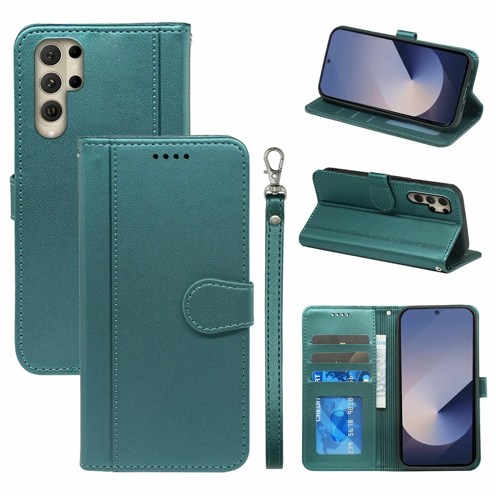For Samsung Galaxy S26 Ultra Wallet Case Magnetic Snap Leather Phone Cover with Strap