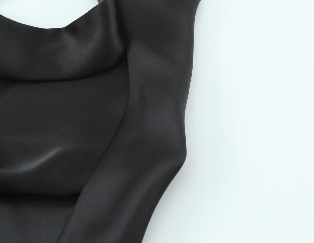 2025 Spring Women's European & American Halter Neck Silk Satin Top - Fashionable & Elegant