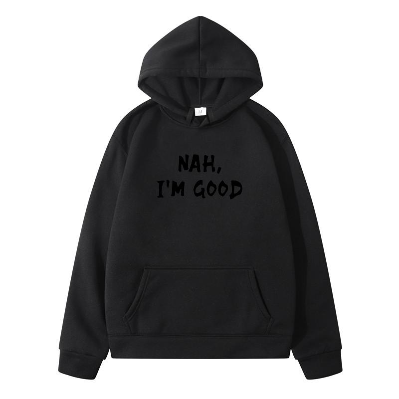 HAH I'M GOOD Y2k Hoodie Autumn Pure Clothing Hoodies Harajuku Sweatshirts for Men Streetwear Sweatshirt Men's