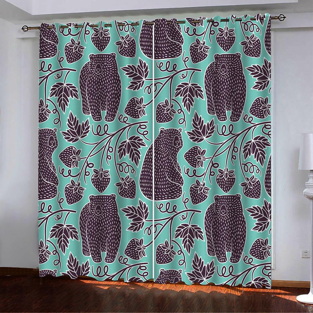 Vintage Style Cartoon Animal Series High Density Blackout Curtain Digital Printing