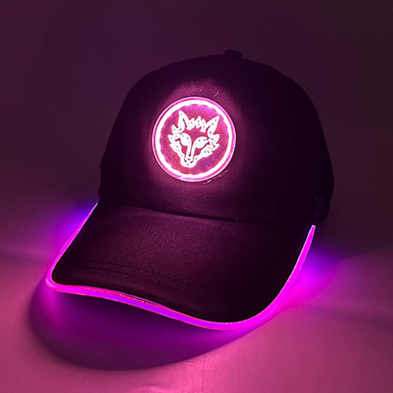 LED Leuchtender Totenkopf Baseballkappe Blinkende Leuchtende Halloween Partykappe Niedliche Logo-Kappe für Damen Herren Hip-hop Club Auftrittsbedarf