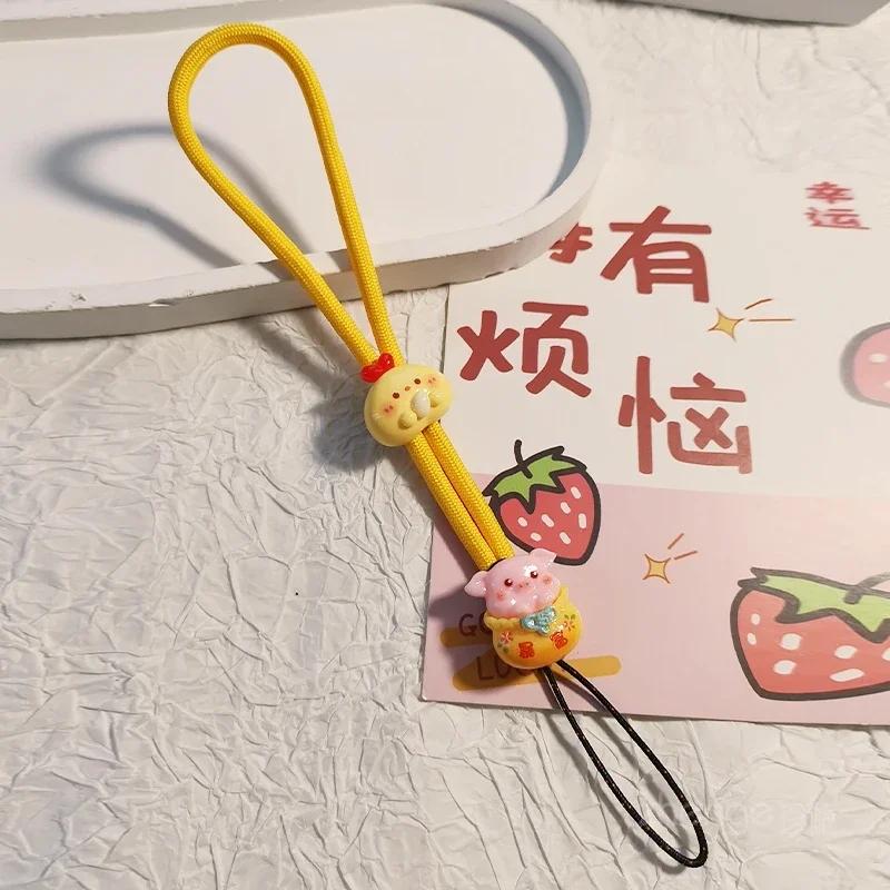 Wrist Rope Cartoon Cute Cute Cute Mobile Phone Rope Portable Adjustable Length Peach Blossom Rabbit Rich Accessory Phone Case