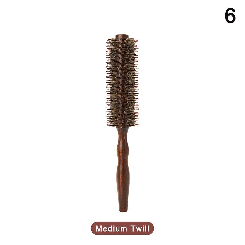 {HBA17} Natural Boar Bristle Nylon Comb Wood Round Roller Hair Brush For Women Men Curly Hair Salon Hairdressing Tools