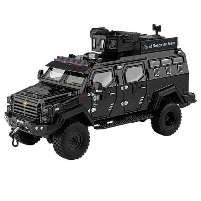 Modellino Auto a Prova di Esplosione Tigre dai Denti a Sciabola Scala 1/24 Lega Pressofusa Veicoli Blindati da Polizia Fuoristrada Giocattoli Simulati per Bambini Regalo