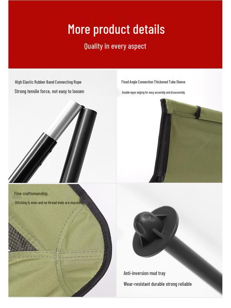 7075 Moon Chair Recliner: Outdoor Folding Chair with Pillow & Convenient Cup Holder, Available In Three Colors