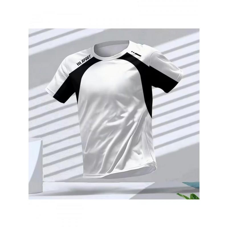 Mens 3D Digital Print Athletic Running Tee - Breathable Quick Dry Short Sleeve T-Shirt Workout