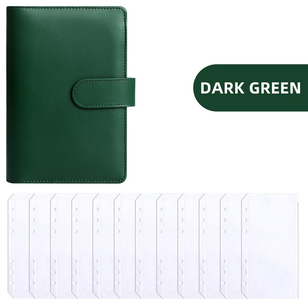 A6 Macaron PU Leather Zipper Budget Notebook with Detachable Loose-Leaf Pages