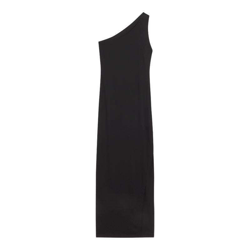 Black One-Shoulder Backless Slit Dress - Sexy and Sophisticated Summer Style for Women