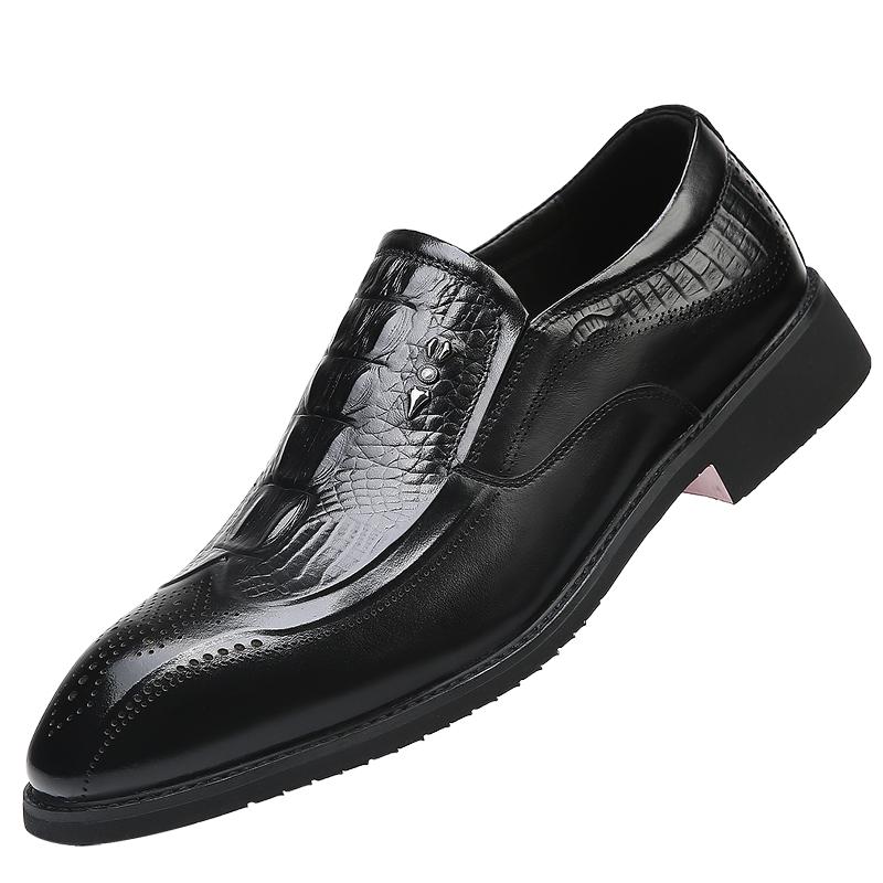 New Designer Mens Genuine Leather Shoes Trend Luxury Brand Business Pointed Toe Leather Shoes Casual Shoes Leather Men's Loafers