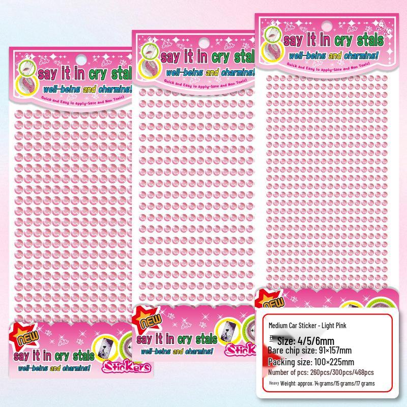 Acrylic Rhinestone Stickers: 456mm, Full Color Range, Ample Stock, Perfect for DIY.