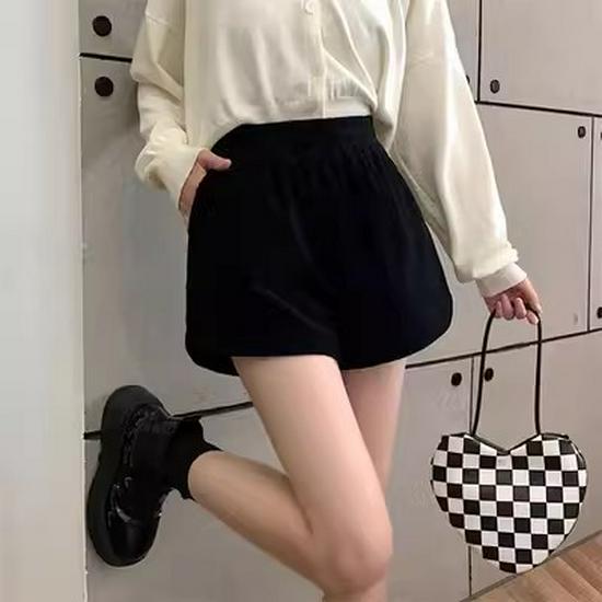 

Женские вельветовые шорты больших размеров с высокой талией, широкими штанинами, для похудения, черные, сезон осень-зима 2024 M (90-104 jin)