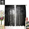 Mysterious Jungle Curtains Abstract Gothic Strange Dark Black Tree Branch Forest Glitter Moon View Home Decor Window Treatments Made Of Polyester