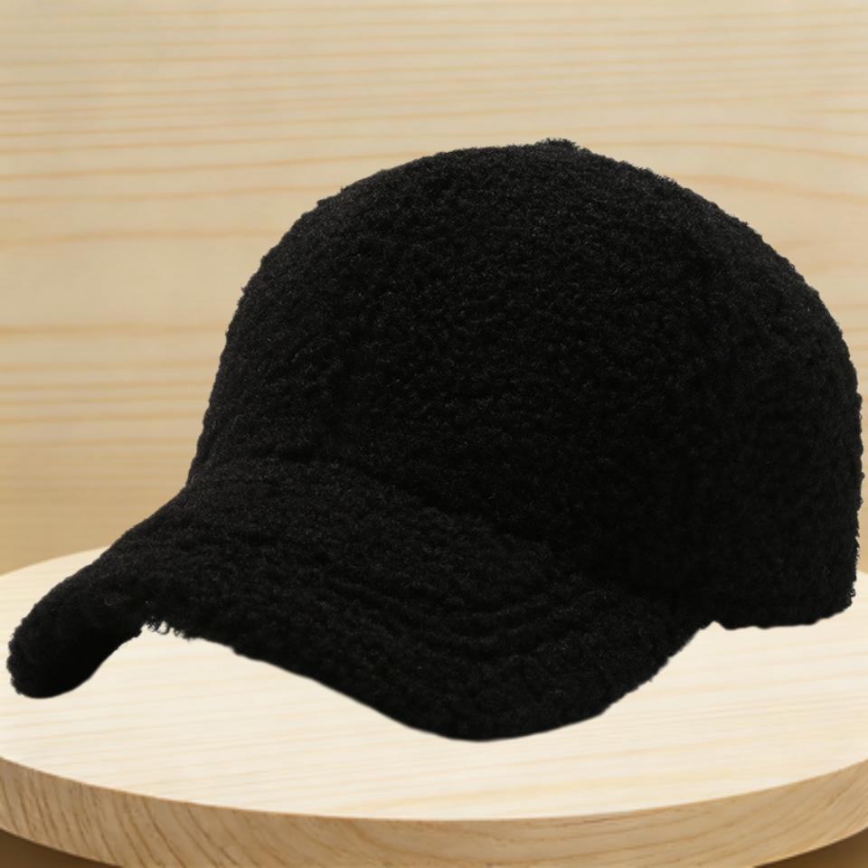 Winter Teddy Fleece Baseball Cap For Women Men Warm Plush Sherpa Baseball Hat Casual Adjustable Warmth Peaked Cap For Cold Weath