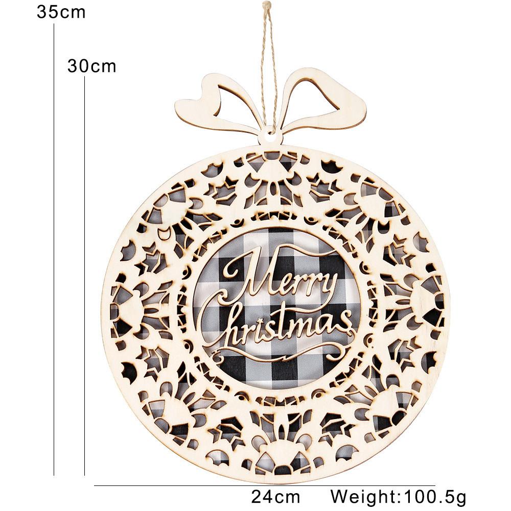 

Christmas Wooden Charming Ornament With Merry Christmas Sign For Festive Decor Home BlackWhite Plaid