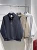 Men's Autumn Solid Color Half-Zip Sweatshirt - Loose Fit Versatile Streetwear Jacket