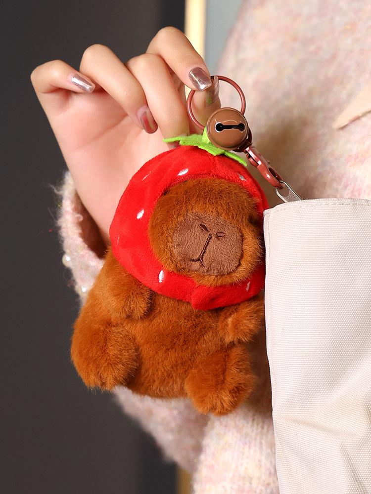 12cm Capybara Plush Keychain Pendant Simulation Capibara Anime Fluffty Toy Stuffed Animals Doll Plush Children Birthday Gift Toy
