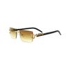Fashionable Trendy Frameless Rectangular Personalized Sunglasses Metal Leopard Leg Men Women Sun Glasses New Lentes