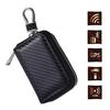 Sacoche pour Clés de Voiture à Fermeture Éclair avec Blocage de Signal RFID, Porte-Clés en Cuir PU, Sac Faraday, Pochette Antivol, Boîtier Anti-Hacking, Bloqueur