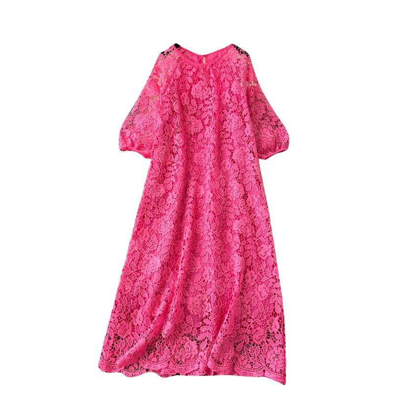 Dress Retro Exquisite Hollow-out Crochet Loose Lace