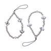 1Pc Silver Color Heart Phone Charms Plastic Love Beaded Rope For Phone Women Men Short Cell Phone Lanyard Keychains