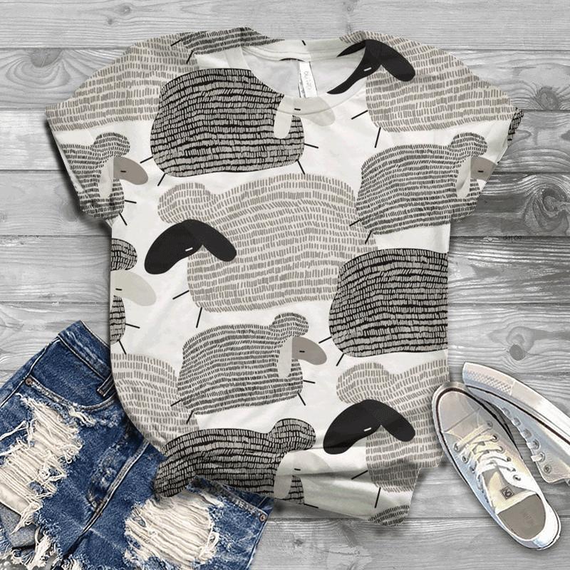 Mode Totenkopf Aufdruck Damen T-Shirt Sommer Kurzarm Freizeit T-Shirt Top Y2k Große Größen Damenbekleidung