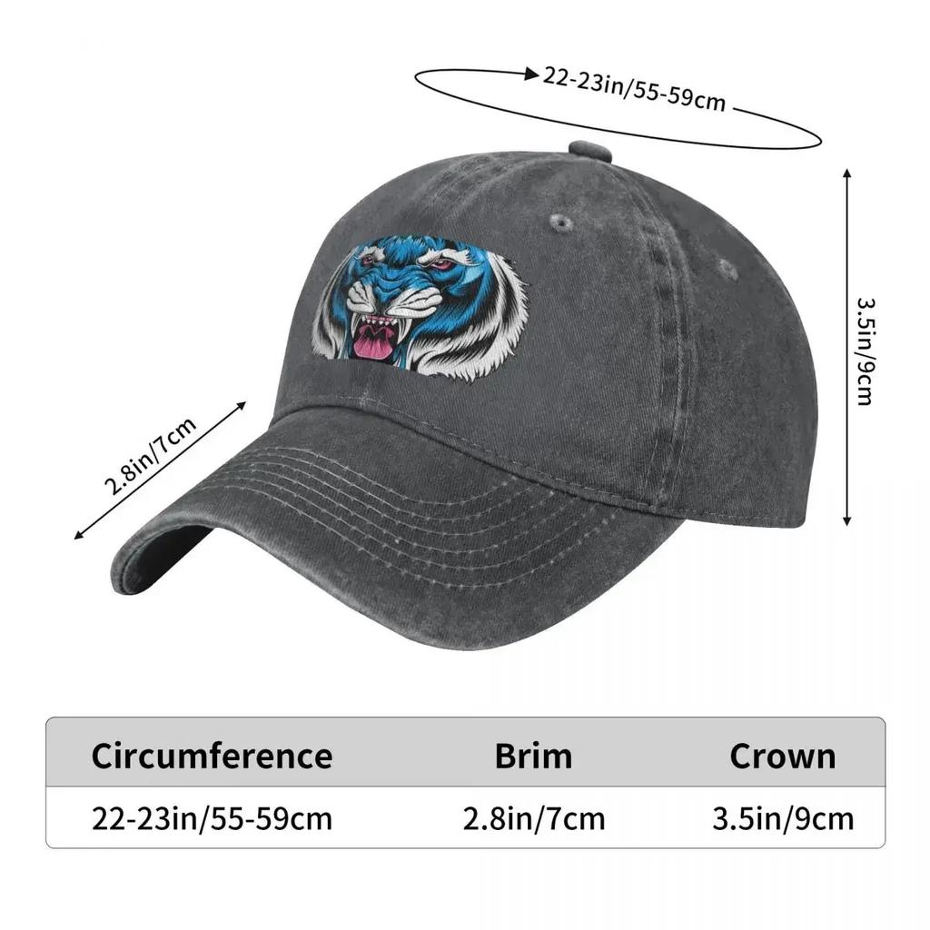 Blue Tiger Head Baseball Cap sun caps Uv Protection Solar Hat black Christmas Hat For Women Men's