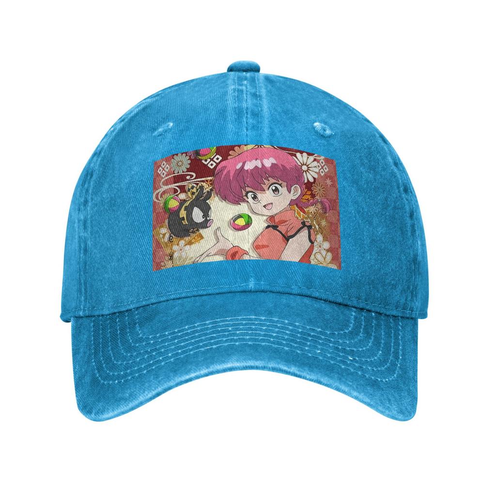 Ranma ½ Saotome Pig Girls Denim Fabric Cap Casual Baseball Caps Adjustable Hat Summer Unisex Baseball Hats