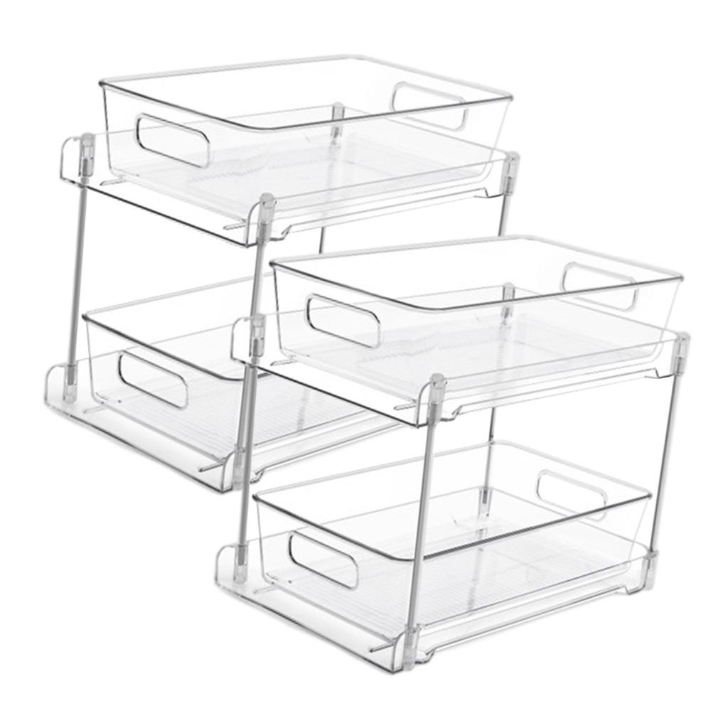 Undersink Kitchen Shelf Cabniet Storage Bins for Countertop Cabinet Kitchens 2Pcs