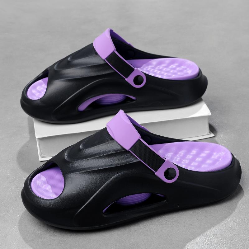 Fashion Fashion Summer Slippers Men Shock-absorbing Thick Bottom Slippers Platform Bathroom Slides Outdoor Non-Slip Casual Beach Sandals