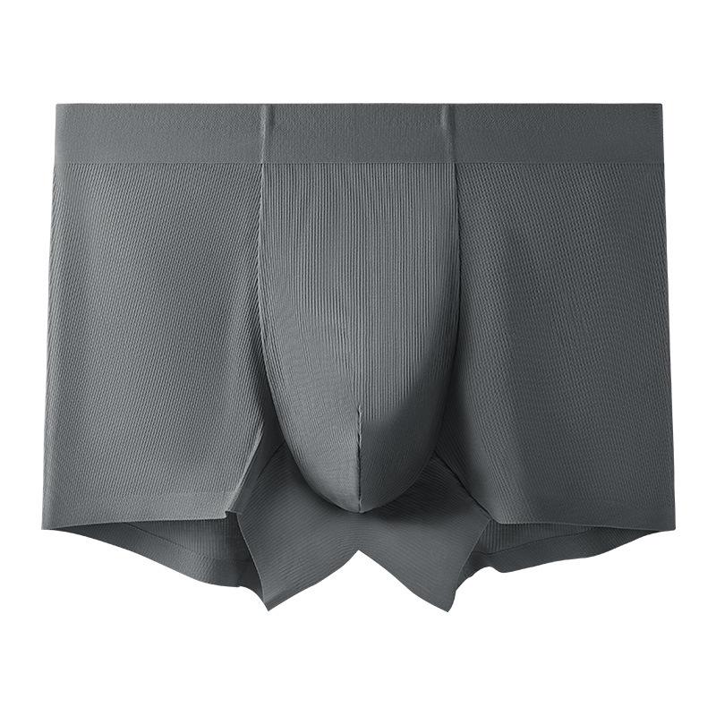 Luxury 120s Lenzing Modal Men's Mid-Waist Ribbed Boxer Briefs with Antibacterial Breathable Crotch