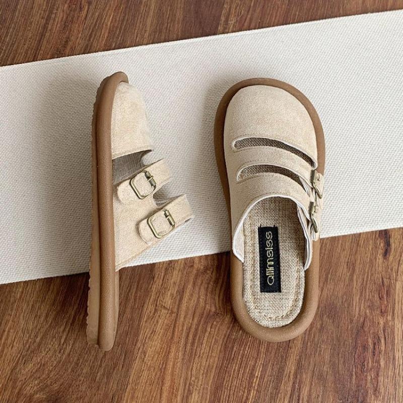 Women's Breathable Cotton and Linen Slip-On Mules with Soft Sole